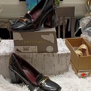 Franco Sarto Malva Heeled Patent Pumps Shoes Women's Sz 7.5